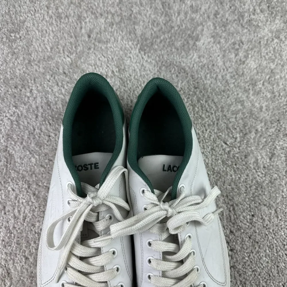Lacoste Sport Nistos DL SPM Leather White/Green Sneakers‎ Shoes Mens 12 EU 46
